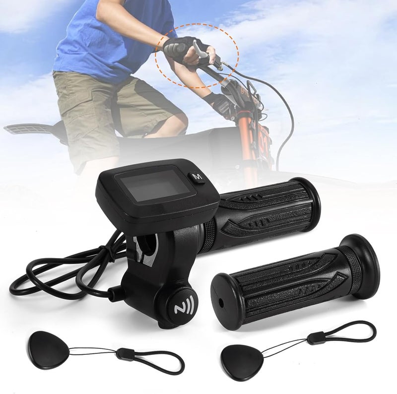 Dilomber Upgrade 48V Bike Throttle Left Side Grips Fits for Tuttio Soleil 01 Electric Dirt Bike w/LCD Display M Button Only (New Version, Cannot Be Used Interchangeably with The Old Throttle) - Image 1